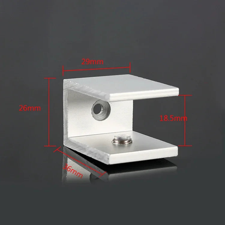 10개 싱글 홀 알루미늄 합금 유리 고정 클립, S, 18mm, S, 18mm