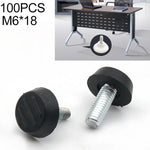 100개 조절식 발판 가구 나사 지지 스텁, M6x18 (블랙), M6x18 (블랙)