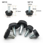 100개 조절식 발판 가구 나사 지지 스텁, M6x18 (블랙), M6x18 (블랙)