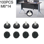 100개 조절식 가구 발 패드 나사 지지대 스텁, M6x14, M6x14