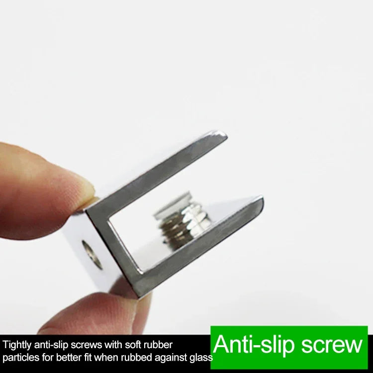 Zinc Alloy Bright Fixed Bracket Connection 10mm Rectangular Glass Fixing Clamp, 10mm Rectangular