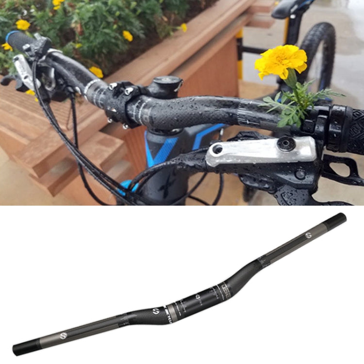 TOSEEK 풀 카본 파이버 로드 바이크 벤트 핸들바, 사이즈: 620mm (무광), 620mm