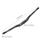 TOSEEK 풀 카본 파이버 로드 바이크 벤트 핸들바, 사이즈: 620mm (무광), 620mm