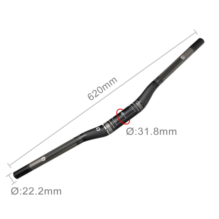 TOSEEK 풀 카본 파이버 로드 바이크 벤트 핸들바, 사이즈: 620mm (무광), 620mm