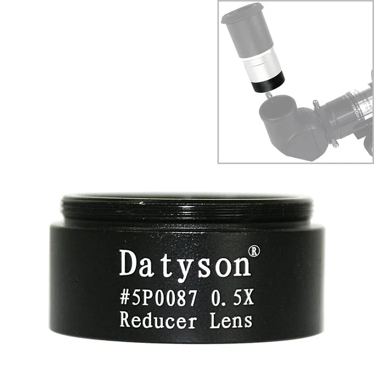 Datyson 5P0087 미세 나사 천문 망원경 액세서리 1.25인치 0.5X 디포커싱 렌즈 리듀서, 5P0087 미세 나사
