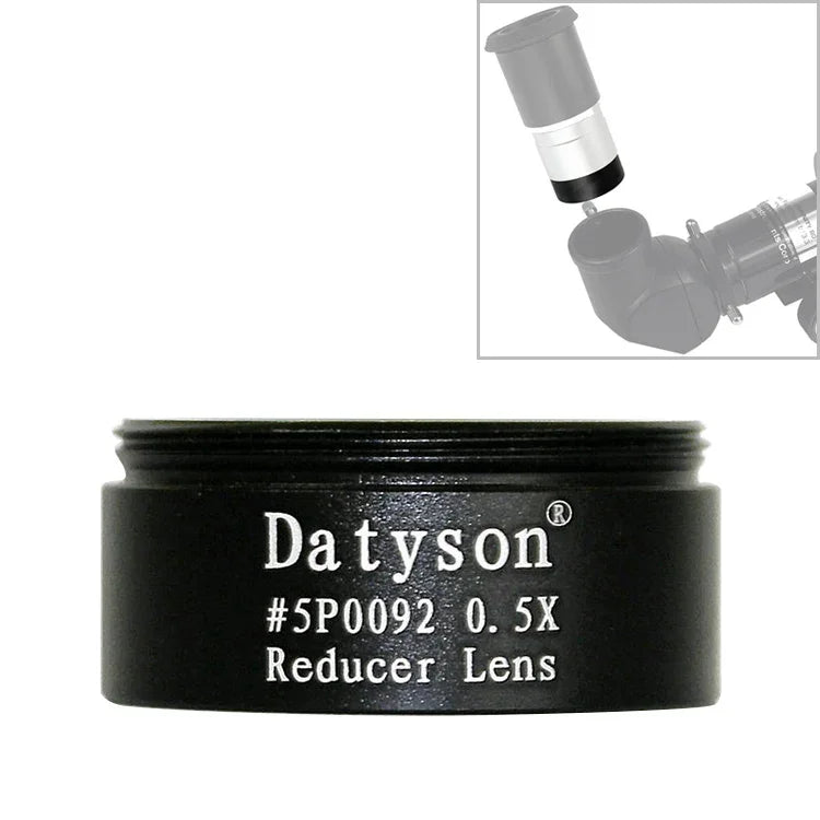 Datyson 5P0092 굵은 나사 천문 망원경 액세서리 1.25인치 0.5X 축소 초점 렌즈 축소 배율 렌즈, 5P0092 굵은 나사