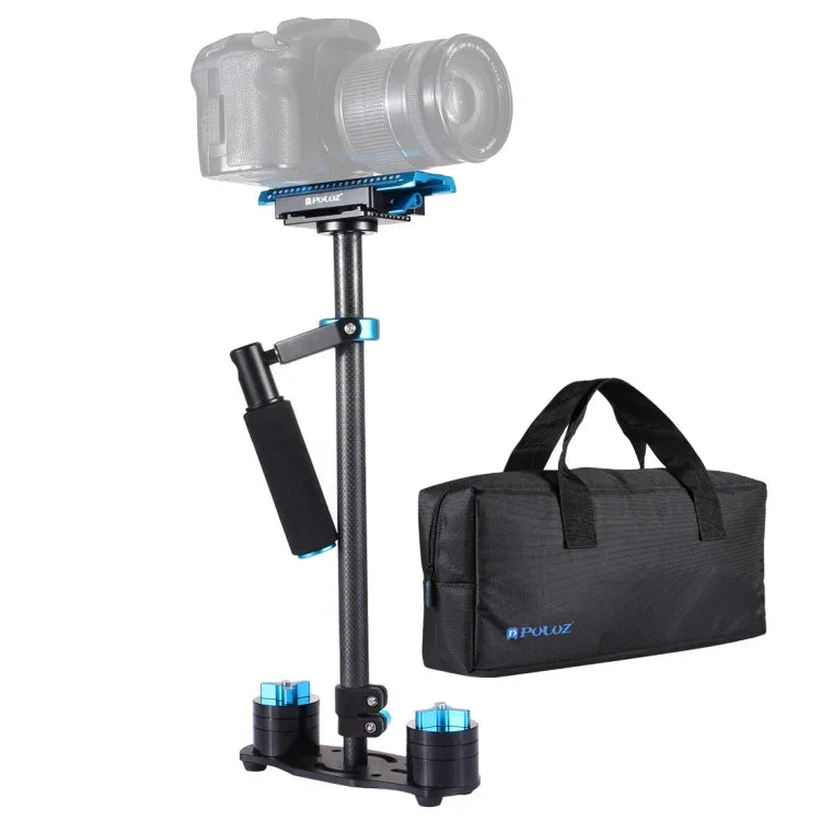 PULUZ 38.5-61cm 카본 파이버 핸드헬드 스태빌라이저 DSLR & DV 디지털 비디오 & 카메라용, 하중 범위: 0.5-3kg, P60T 블루, P60T 레드