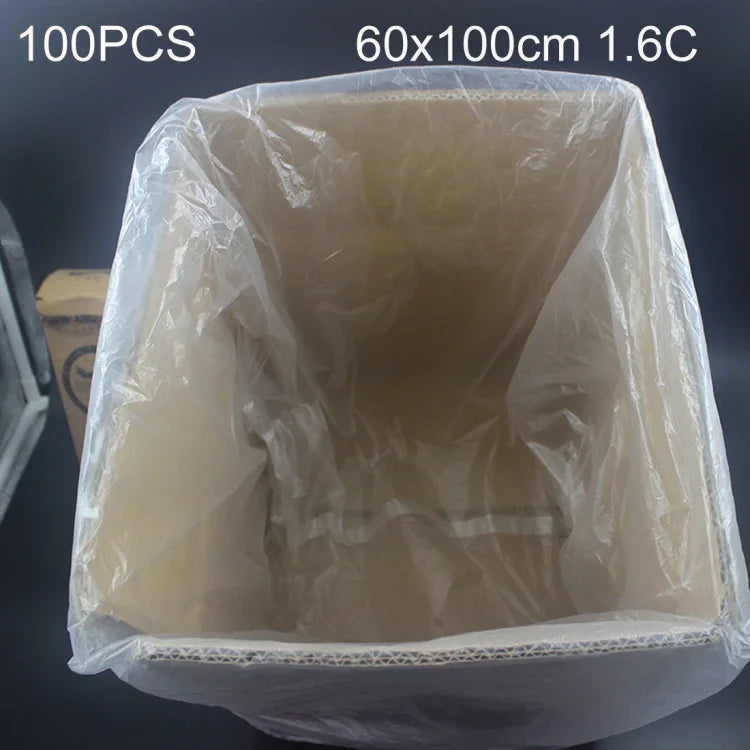 100개 1.6C 방진 방습 플라스틱 PE 포장 봉투, 크기: 60cm x 100cm, 60cm x 100cm