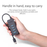 ORICO W5P-U3-30 4포트 USB 3.0 데스크탑 허브, 30cm 마이크로 USB 케이블 전원 공급, W5P-U3-30 블랙