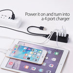 ORICO W5P-U3-30 4포트 USB 3.0 데스크탑 허브, 30cm 마이크로 USB 케이블 전원 공급, W5P-U3-30 블랙