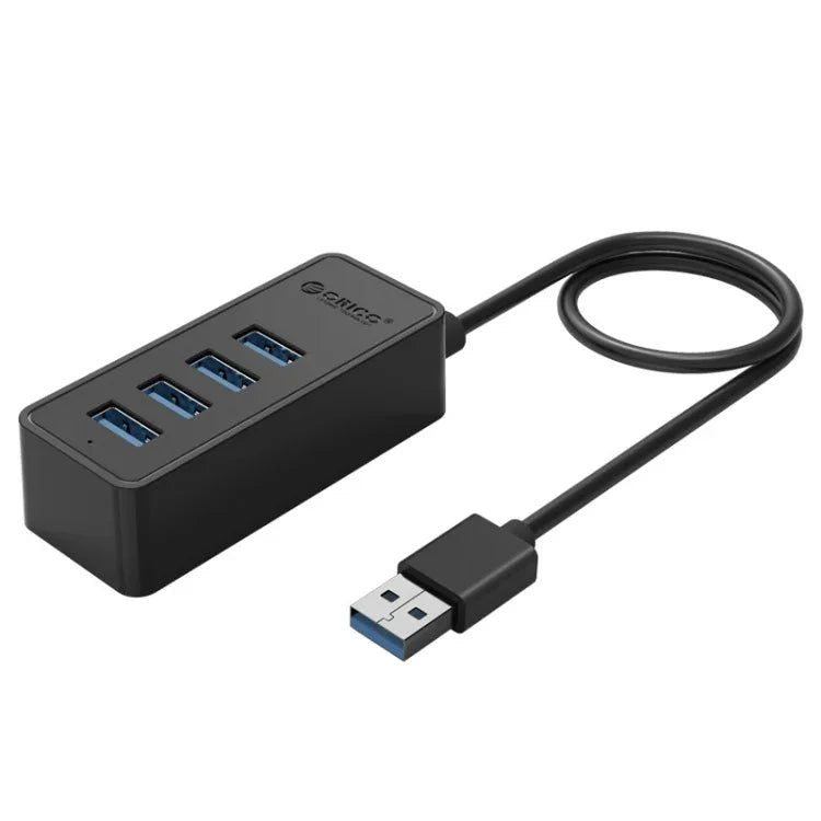 ORICO W5P-U3-30 4포트 USB 3.0 데스크탑 허브, 30cm 마이크로 USB 케이블 전원 공급, W5P-U3-30 블랙