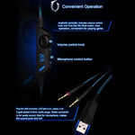 KOTION EACH G2000 오버이어 게임용 헤드폰 헤드셋 이어폰 헤드밴드 마이크 포함 스테레오 베이스 LED 라이트 PC 게이머용, 케이블 길이: 약 2.2m(화이트 + 레드), G2000