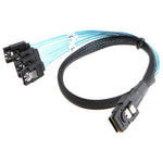 미니 SAS (SFF-8087) to 4 x SATA 7핀 암컷 포워드 브레이크아웃 6Gbps 데이터 케이블, 길이: 50cm, SFF-8087 (길이: 50cm)