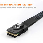 미니 SAS (SFF-8087) to 4 x SATA 7핀 암컷 포워드 브레이크아웃 6Gbps 데이터 케이블, 길이: 50cm, SFF-8087 (길이: 50cm)