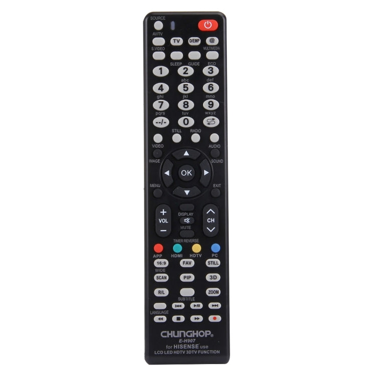 CHUNGHOP E-H907 하이센스 LED LCD HDTV 3DTV용 범용 리모컨, 하이센스 TV용