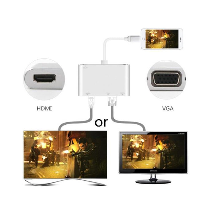 3 in 1 8 핀 to HDMI / VGA / 오디오 어댑터