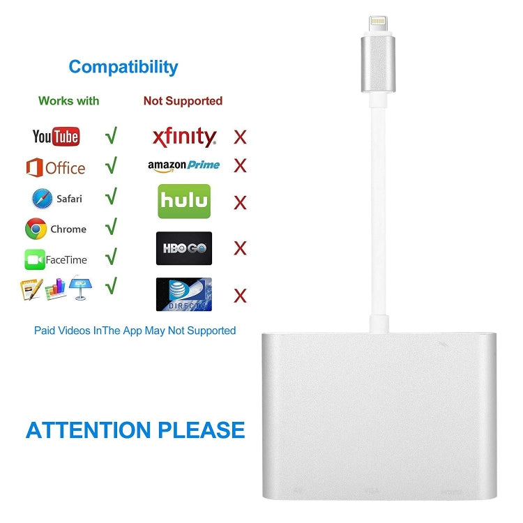 3 in 1 8 핀 to HDMI / VGA / 오디오 어댑터