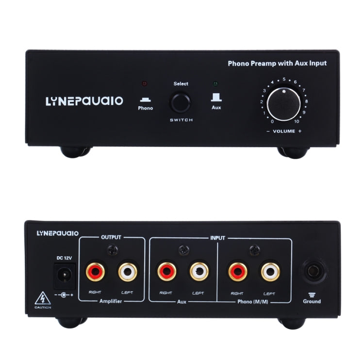 B855 LINEPAUDIO 전화용 프리포노그래프 신호 증폭기 보조 입력 및 볼륨 조절 포함