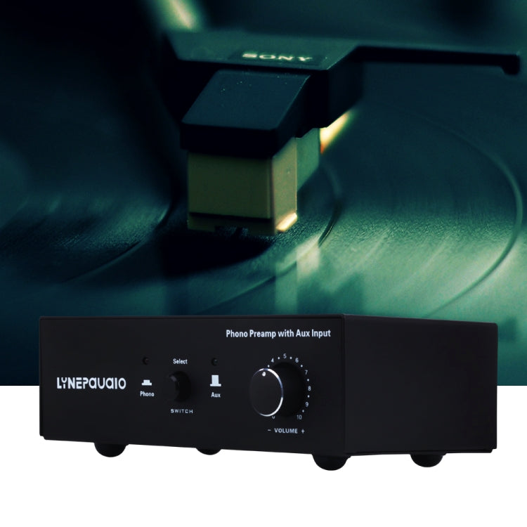 B855 LINEPAUDIO 전화용 프리포노그래프 신호 증폭기 보조 입력 및 볼륨 조절 포함