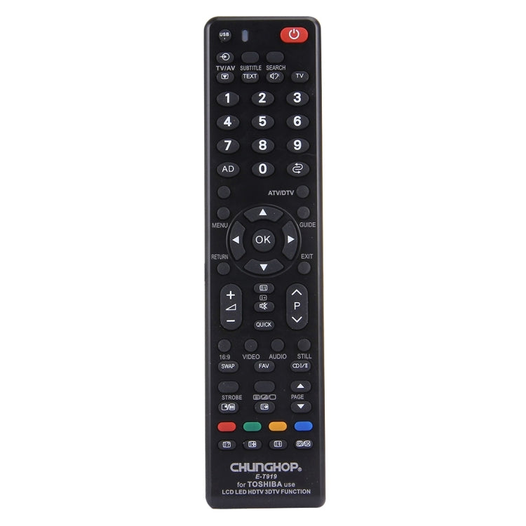 CHUNGHOP E-T919 도시바 LED TV / LCD TV / HDTV / 3DTV용 범용 리모컨, 도시바 TV용