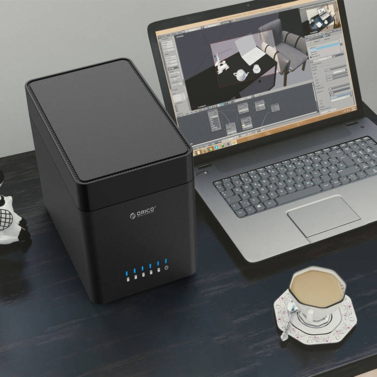 ORICO DS500U3 3.5인치 5베이 자석형 USB 3.0 하드 드라이브 인클로저 블루 LED 표시등 포함, USB 3.0