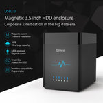 ORICO DS500U3 3.5인치 5베이 자석형 USB 3.0 하드 드라이브 인클로저 블루 LED 표시등 포함, USB 3.0