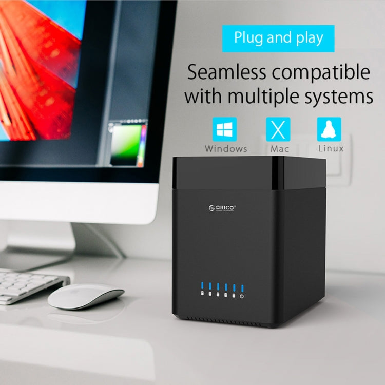 ORICO DS500U3 3.5인치 5베이 자석형 USB 3.0 하드 드라이브 인클로저 블루 LED 표시등 포함, USB 3.0