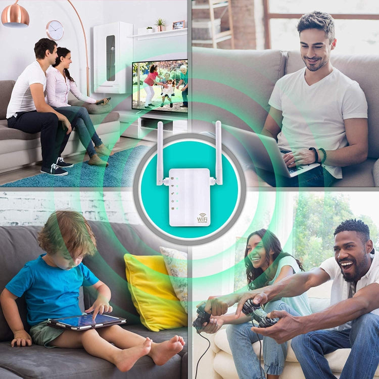 300Mbps Wireless-N Range Extender WiFi Repeater Signal Booster Network Router with 2 External Antenna, EU Plug, 2 External Antenna (White), 2 External Antenna (Black)