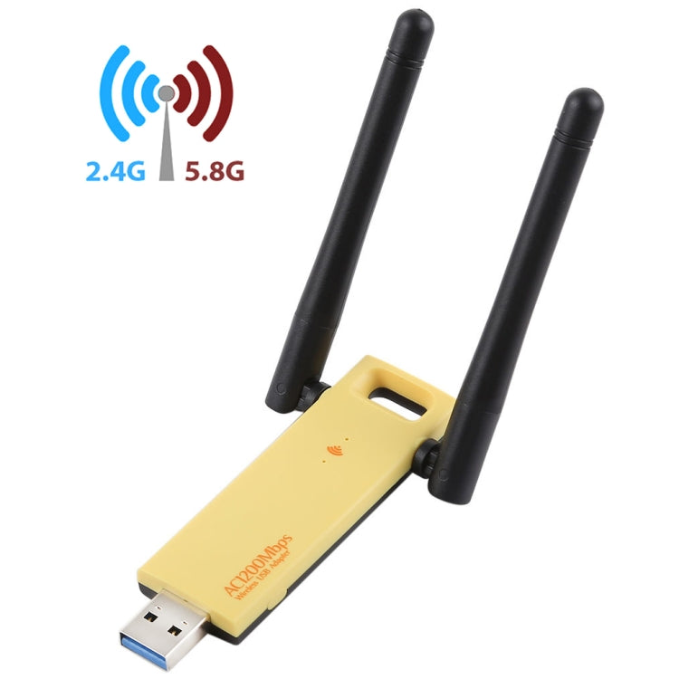 AC1200Mbps 2.4GHz & 5GHz 듀얼 밴드 USB 3.0 와이파이 어댑터 외장 네트워크 카드 2개 외장 안테나 포함, AC1200Mbps USB 3.0