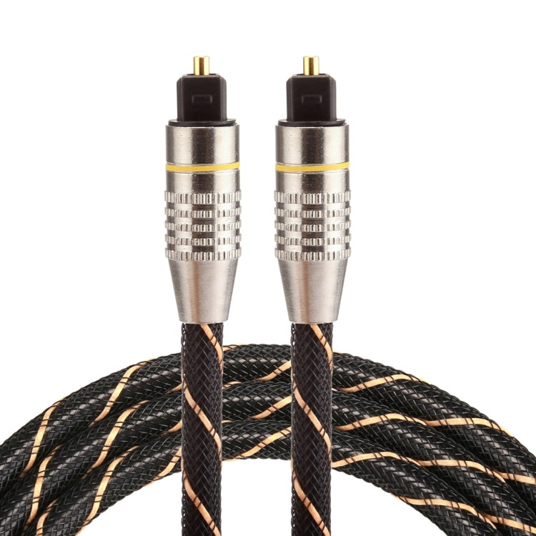 1m OD6.0mm 금도금 메탈 헤드 직조망 라인 토스링크 수컷-수컷 디지털 광 오디오 케이블, 길이: 1m