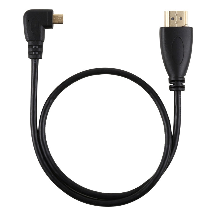 50cm 4K HDMI 수컷-마이크로 HDMI 우각 수컷 금도금 커넥터 어댑터 케이블, 50cm 우각