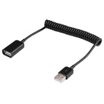 1m USB-A 수 to USB-A 암 스프링 코일 케이블, AM to AF, 길이: 1.0m