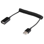 1m USB-A 수 to USB-A 암 스프링 코일 케이블, AM to AF, 길이: 1.0m