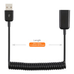 1m USB-A 수 to USB-A 암 스프링 코일 케이블, AM to AF, 길이: 1.0m