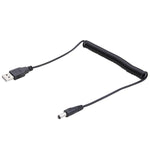 1.5m USB-DC 5.5mm 전원 스프링 코일 케이블, AM-DC 5.5mm, 길이: 1.5m