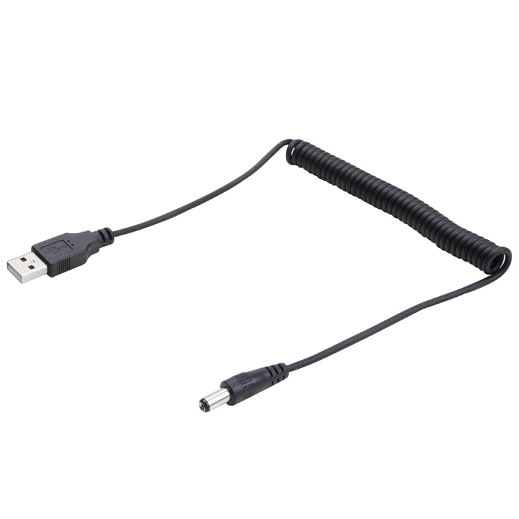 1.5m USB-DC 5.5mm 전원 스프링 코일 케이블, AM-DC 5.5mm, 길이: 1.5m