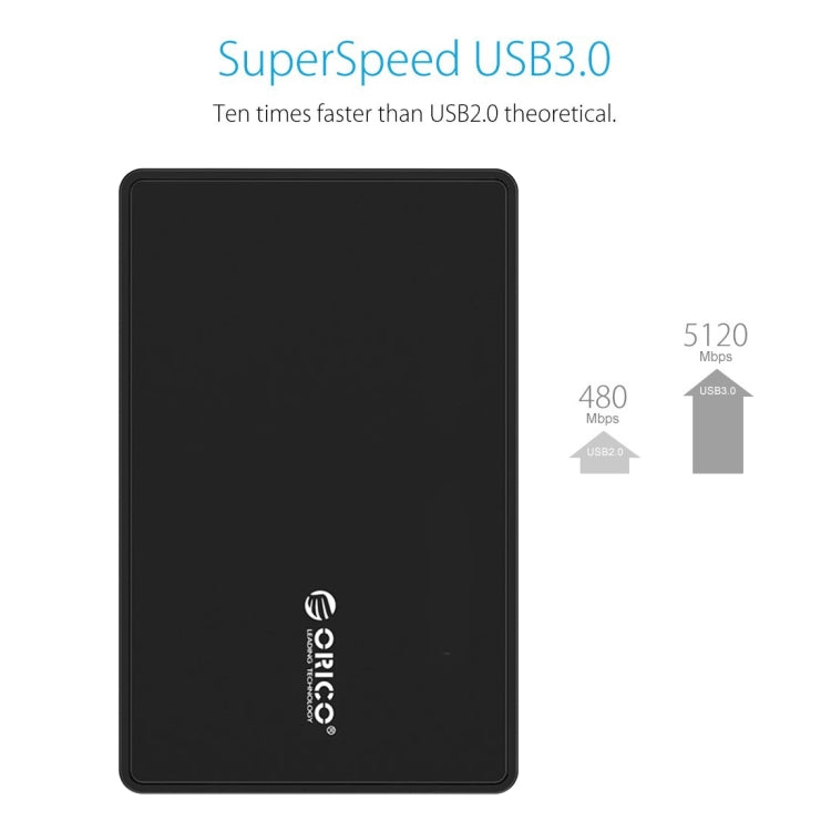 ORICO 2588US3 USB3.0 외장 하드 디스크 박스 2.5인치 SATA HDD / SSD 노트북 PC용 9.5mm