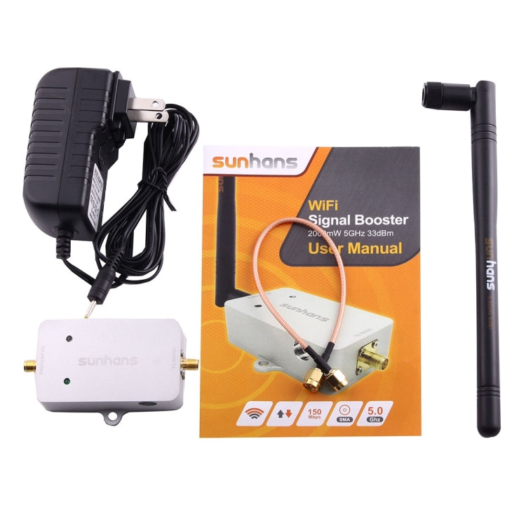 sunhans SH58Gi2000 2000mW (33dBm) 5.8GHz 와이파이 신호 증폭기 리피터 와이파이 앰프