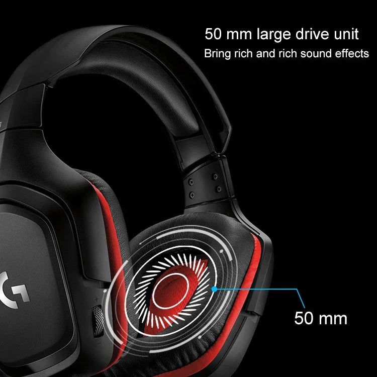 Logitech G331 돌비 7.1 서라운드 사운드 스테레오 접이식 노이즈 감소 경쟁용 게임용 헤드셋, G331