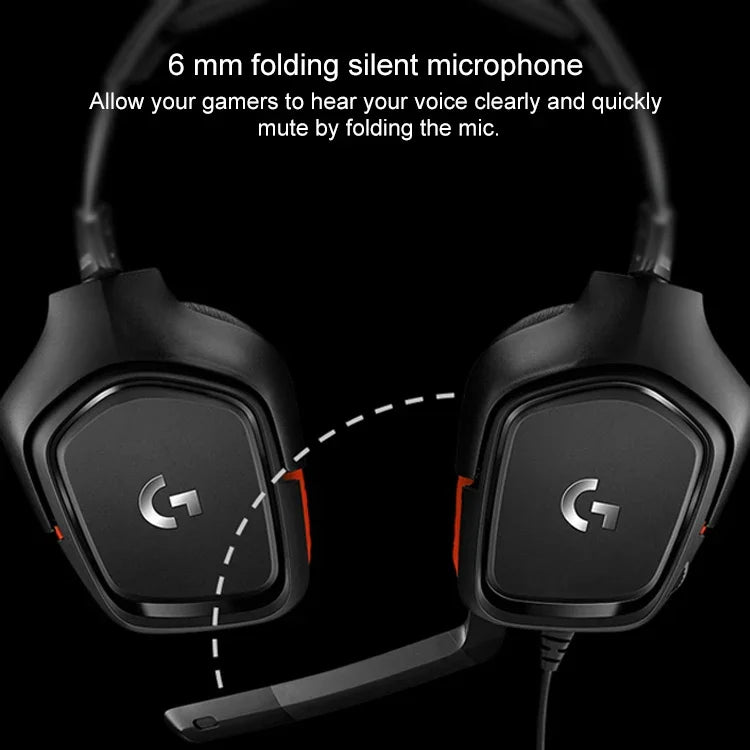 Logitech G331 돌비 7.1 서라운드 사운드 스테레오 접이식 노이즈 감소 경쟁용 게임용 헤드셋, G331