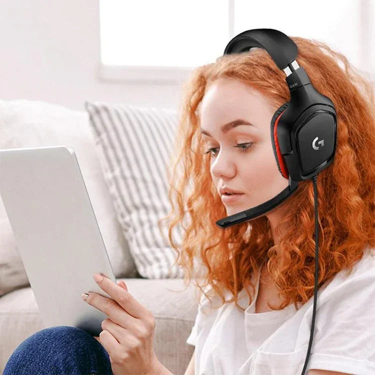 Logitech G331 돌비 7.1 서라운드 사운드 스테레오 접이식 노이즈 감소 경쟁용 게임용 헤드셋, G331