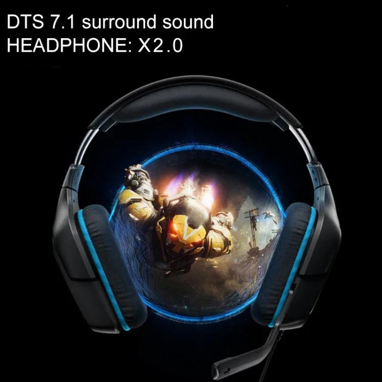 Logitech G431 돌비 7.1 서라운드 사운드 스테레오 접이식 노이즈 감소 경쟁용 게임용 헤드셋, G431