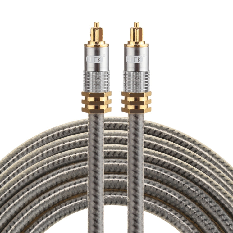 EMK YL-A 3m OD8.0mm 금도금 금속 헤드 토스링크 수-수 디지털 광 오디오 케이블, 길이: 3m