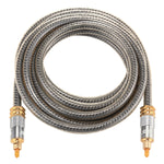 EMK YL-A 3m OD8.0mm 금도금 금속 헤드 토스링크 수-수 디지털 광 오디오 케이블, 길이: 3m