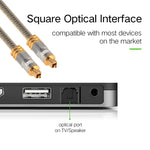 EMK YL-A 3m OD8.0mm 금도금 금속 헤드 토스링크 수-수 디지털 광 오디오 케이블, 길이: 3m