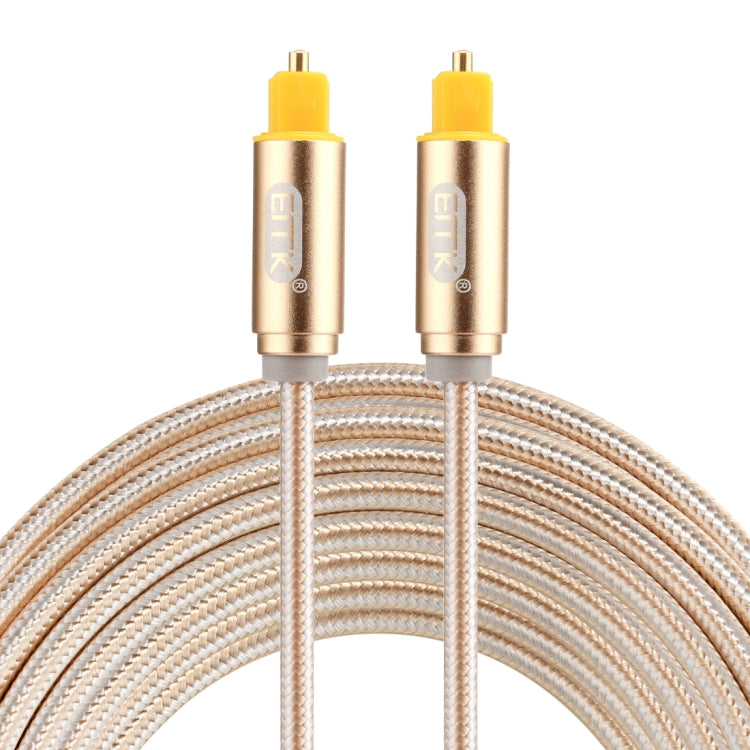 EMK 3m OD4.0mm 금도금 금속 헤드 직조선 토스링크 수-수 디지털 광 오디오 케이블, 길이: 3m