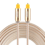 EMK 3m OD4.0mm 금도금 금속 헤드 직조선 토스링크 수-수 디지털 광 오디오 케이블, 길이: 3m
