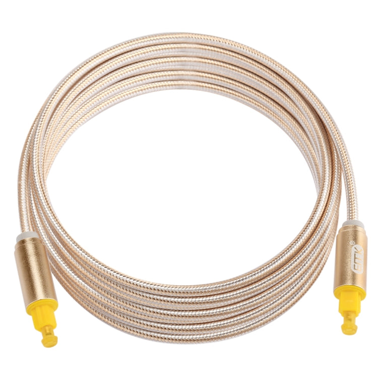 EMK 3m OD4.0mm 금도금 금속 헤드 직조선 토스링크 수-수 디지털 광 오디오 케이블, 길이: 3m