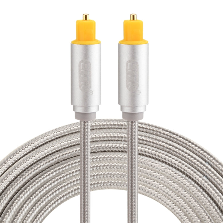 EMK 3m OD4.0mm 금도금 금속 헤드 직조선 토스링크 수-수 디지털 광 오디오 케이블, 길이: 3m