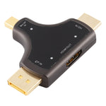D62A DisplayPort + Mini DP + HDMI 수컷 to HDMI 암컷 3 in 1 어댑터, D62A